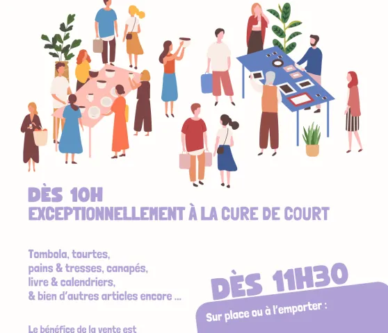 2026 Vente de paroisse Court - Flyer - format réseaux sociaux (Foto: Sandra Schneeberger) 2026 Vente de paroisse Court - Flyer - format réseaux sociaux (Foto: Sandra Schneeberger)